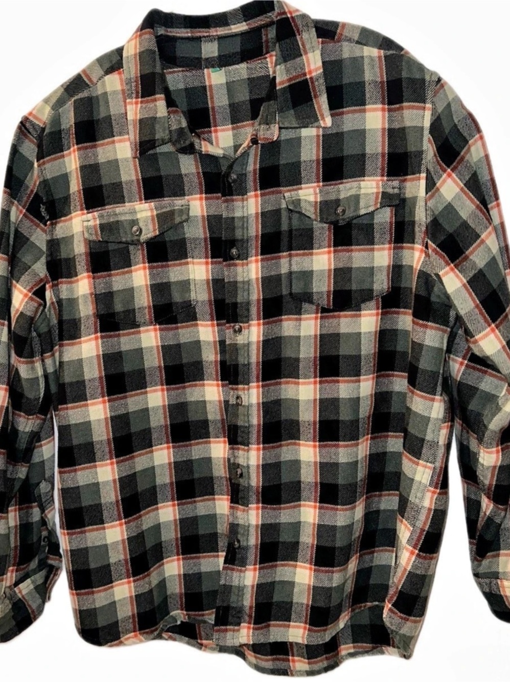 dp Men's Plaid Button Down Shirt Size Large